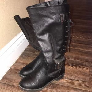 Cute black combat boots